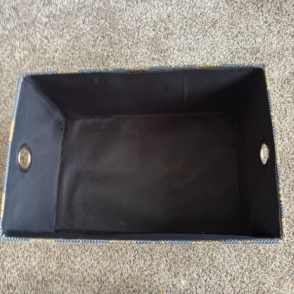 Gold Black Pineapple Black Lined Storage Bins Set Of 2 Large & Small - Picture 3 of 4